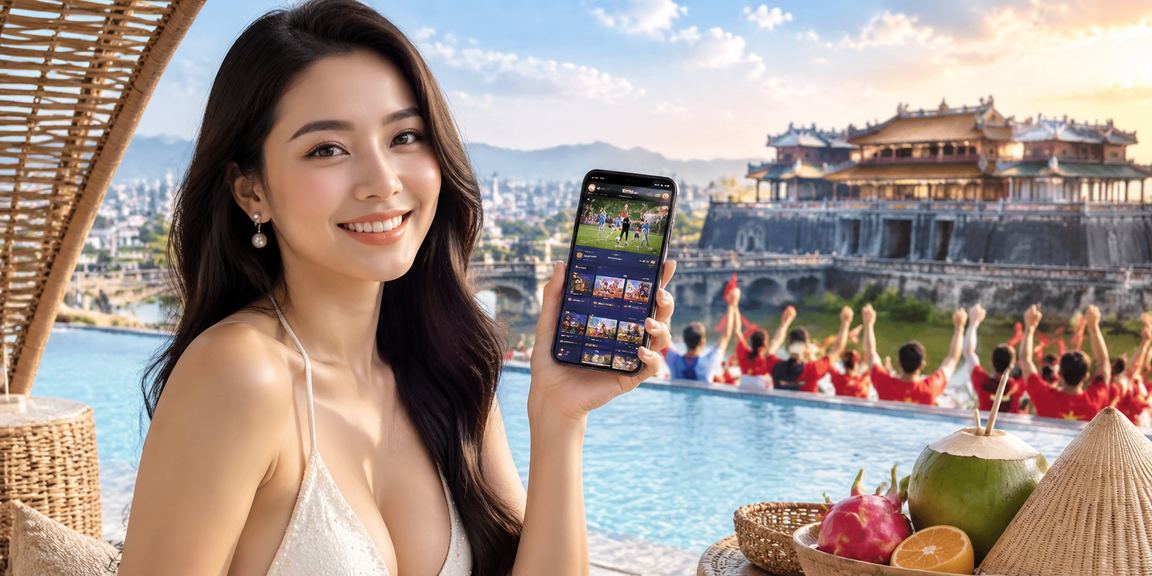 Người dùng tại Huế xem ứng dụng casino và khuyến mãi trực tuyến trong trang phục truyền thống