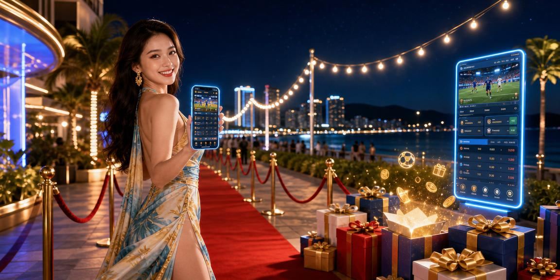 Người dùng tại Nha Trang xem voucher ưu đãi casino và kèo thể thao trên bờ biển