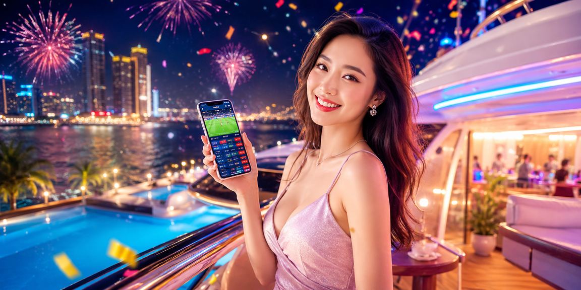 Người dùng tại Nha Trang sử dụng điện thoại truy cập casino trực tuyến trong ánh đèn neon